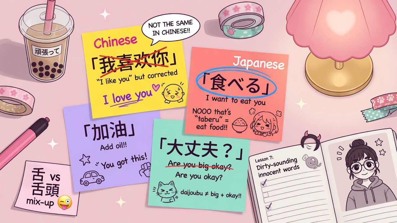 単語の意味を整理するノートと机